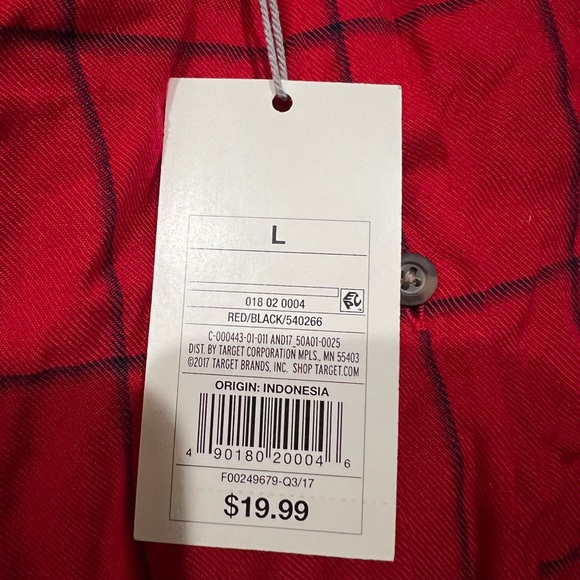 a.n.d eawy red and black button down long sleeve shirt size L - Picture 9 of 10